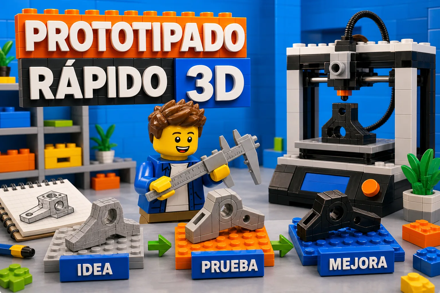 Mecanismo de engranajes impreso en 3D utilizado para validar movimiento y ensamblaje
