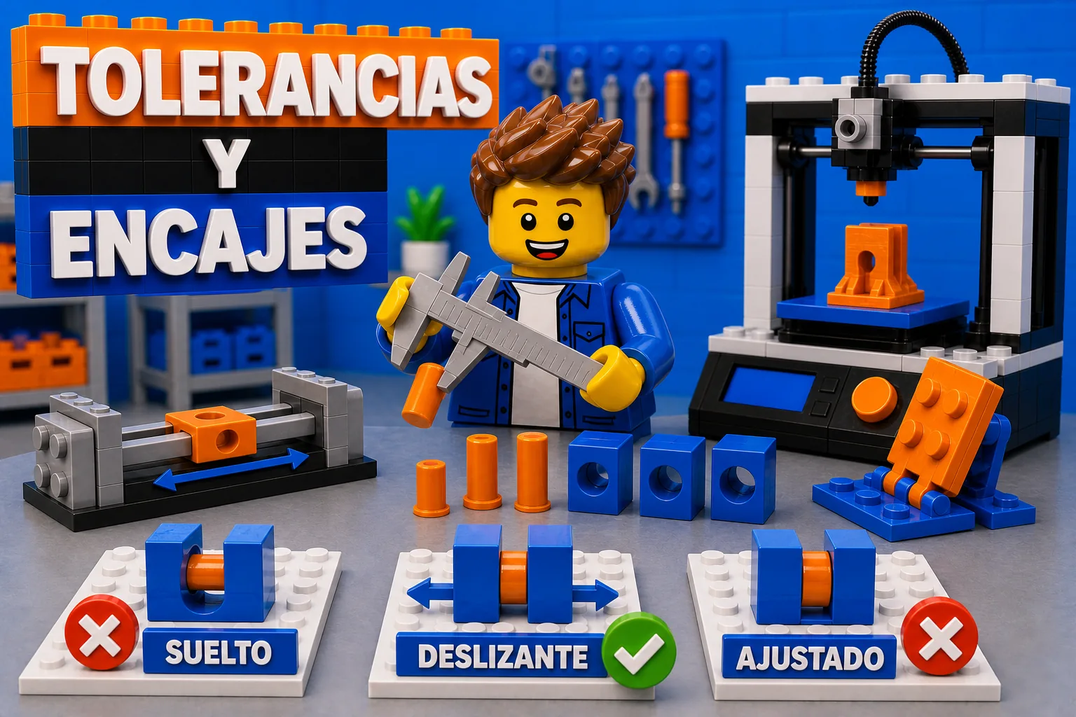 Componentes funcionales impresos en 3D preparados para ensamblaje